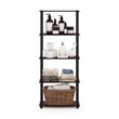 Pemberly Row Turn-S-Tube Wood 5-Tier Shelf Display Rack in Cherry/Black