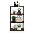 Pemberly Row Turn-N-Tube Wood 4-Tier Shelf Display Rack in Walnut/Brown