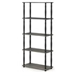 Pemberly Row Turn-N-Tube Wood 5-Tier Shelf Display Rack with Tubes in Oak Gray
