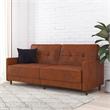 Pemberly Row Contemporary Coil Futon in Brown Finish Faux Leather