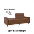 Pemberly Row Contemporary Coil Futon in Brown Finish Faux Leather