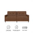 Pemberly Row Contemporary Coil Futon in Brown Finish Faux Leather