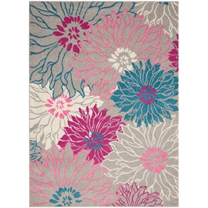 Pemberly Row 5' x 7' Pink and Gray Fabric Contemporary Area Rug