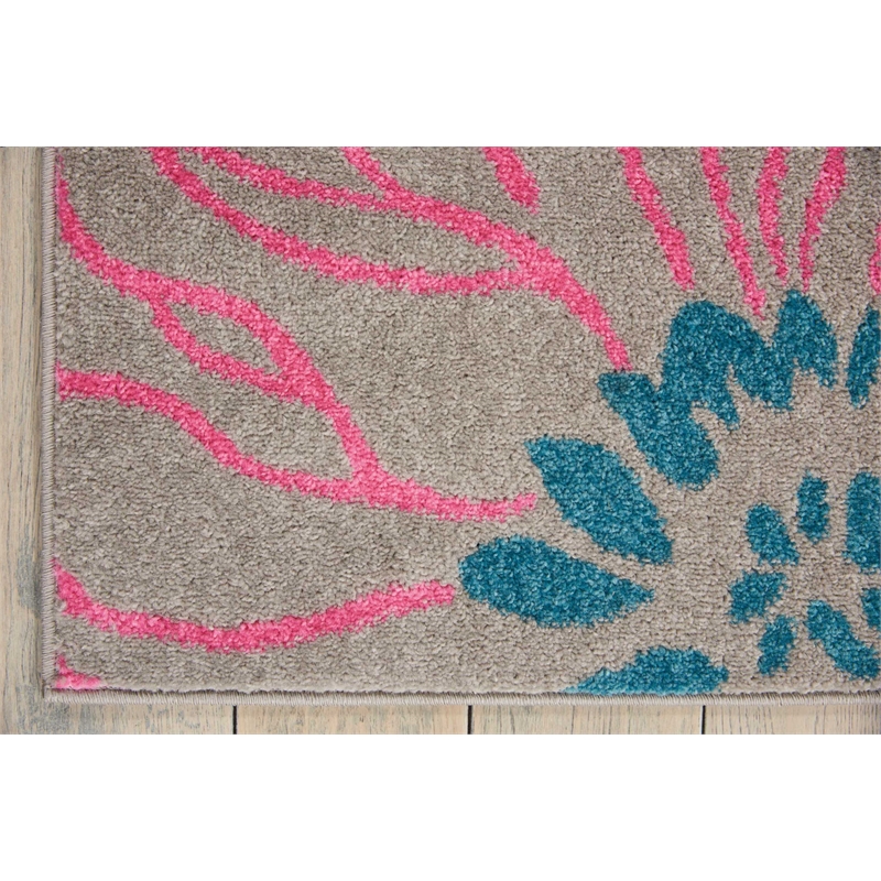 Pemberly Row 5' x 7' Pink and Gray Fabric Contemporary Area Rug