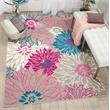Pemberly Row 5' x 7' Pink and Gray Fabric Contemporary Area Rug