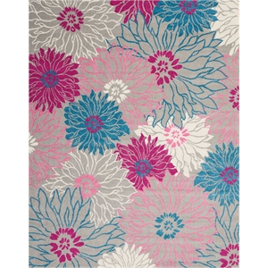 Pemberly Row 8' x 10' Pink and Gray Fabric Contemporary Area Rug