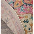 Pemberly Row Contemporary 8' Round Ivory Pink Fabric Bohemian Area Rug