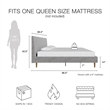 Pemberly Row Queen Upholstered Platform Bed in Light Gray Velvet