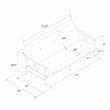 Pemberly Row Full Metal Arm Futon with 6