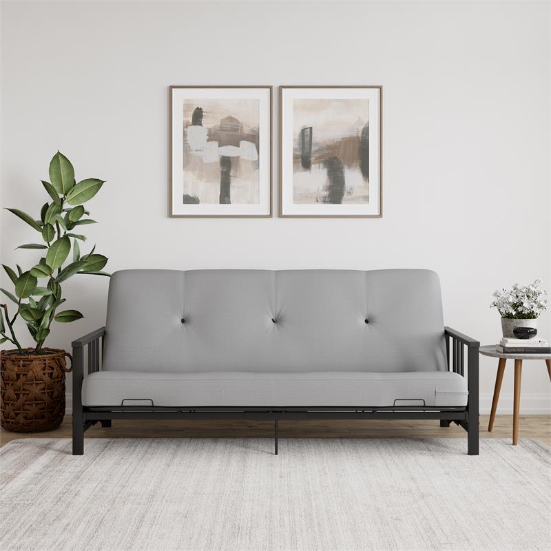 Pemberly Row Full Metal Arm Futon with 6