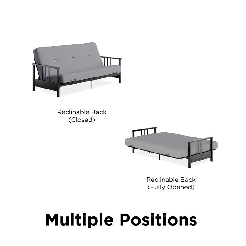Pemberly Row Full Metal Arm Futon with 6