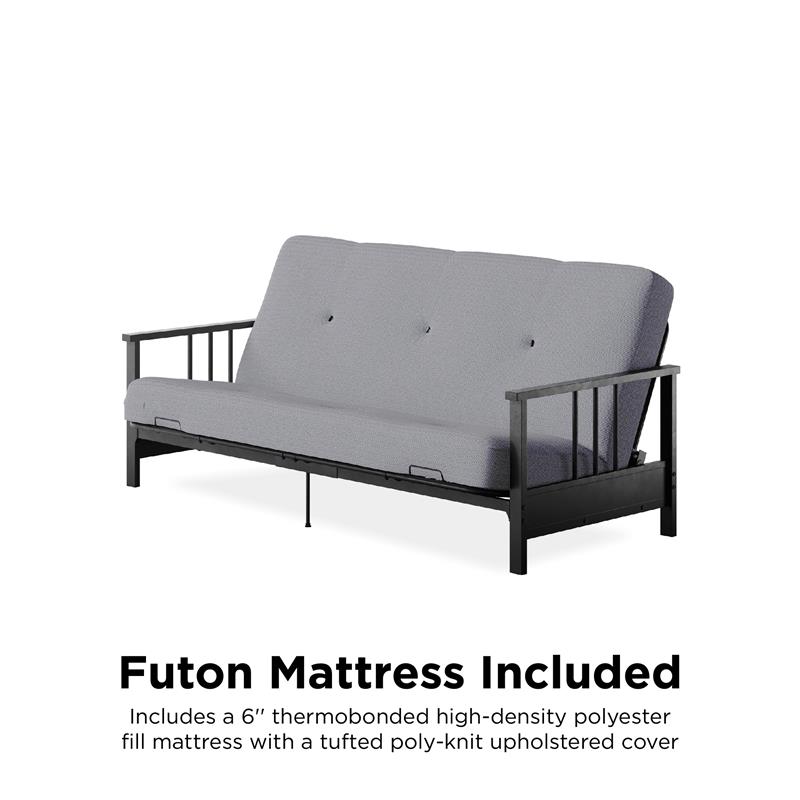 Pemberly Row Full Metal Arm Futon with 6