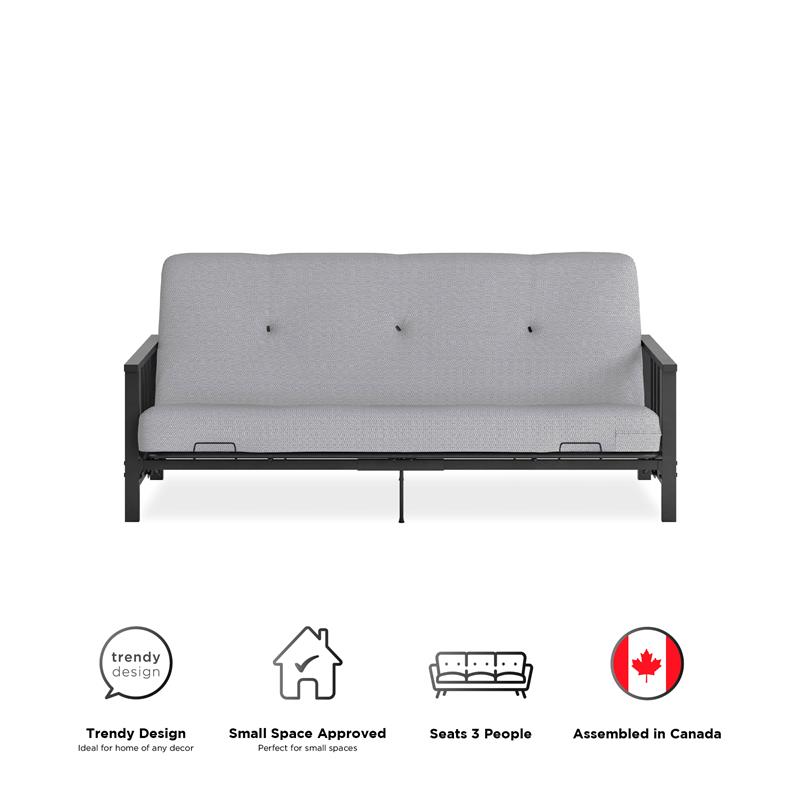Pemberly Row Full Metal Arm Futon with 6