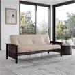 Pemberly Row Full Espresso Wood Arm Futon Frame with 6