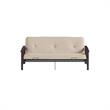 Pemberly Row Full Espresso Wood Arm Futon Frame with 6