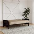 Pemberly Row Full Espresso Wood Arm Futon Frame with 6