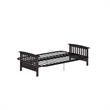 Pemberly Row Full Espresso Wood Arm Futon Frame with 6