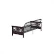 Pemberly Row Full Espresso Wood Arm Futon Frame with 6