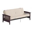 Pemberly Row Full Espresso Wood Arm Futon Frame with 6