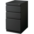 Pemberly Row 3-Drawer Modern Metal Mobile Pedestal Filing Cabinet in Charcoal