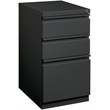 Pemberly Row 3-Drawer Modern Metal Mobile Pedestal Filing Cabinet in Charcoal
