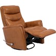 Pemberly Row Transitional Leather Manual Swivel Glider Recliner in Brown