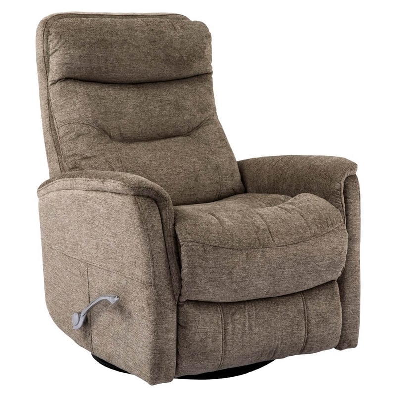 Pemberly Row Transitional Polyester Fabric Manual Swivel Glider Recliner - Brown