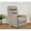 Pemberly Row Transitional Faux Leather Manual Swivel Glider Recliner in Brown