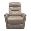 Pemberly Row Transitional Faux Leather Manual Swivel Glider Recliner in Brown