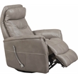 Pemberly Row Transitional Faux Leather Manual Swivel Glider Recliner in Brown