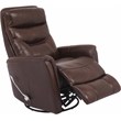Pemberly Row Transitional Leather Manual Swivel Glider Recliner in Chocolate