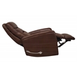 Pemberly Row Transitional Leather Manual Swivel Glider Recliner in Chocolate