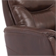 Pemberly Row Transitional Leather Manual Swivel Glider Recliner in Chocolate