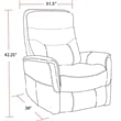 Pemberly Row Transitional Polyester Fabric Manual Swivel Glider Recliner - Black