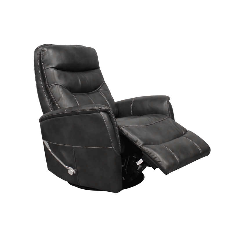 Pemberly Row Transitional Polyester Fabric Manual Swivel Glider Recliner - Black