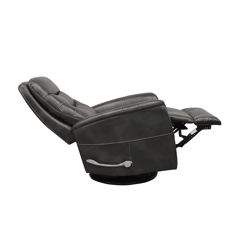 Pemberly Row Transitional Polyester Fabric Manual Swivel Glider Recliner - Black