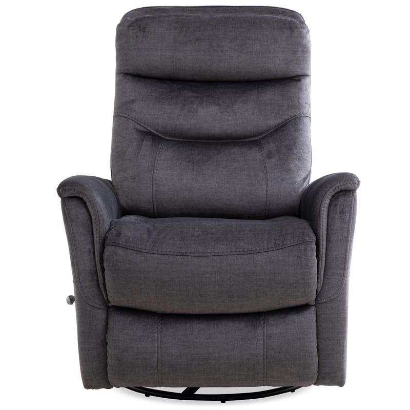 Pemberly Row Traditional Fabric Gray Swivel Glider Recliner (Two Pack)