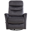 Pemberly Row Traditional Fabric Gray Swivel Glider Recliner (Two Pack)