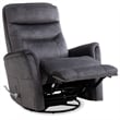 Pemberly Row Traditional Fabric Gray Swivel Glider Recliner (Two Pack)