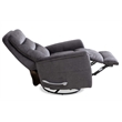 Pemberly Row Traditional Fabric Gray Swivel Glider Recliner (Two Pack)