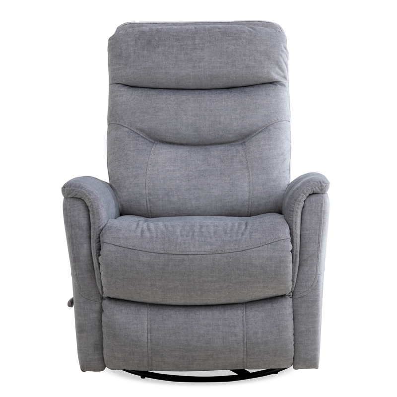 Pemberly Row Traditional Fabric Gray Swivel Glider Recliner (Two Pack)