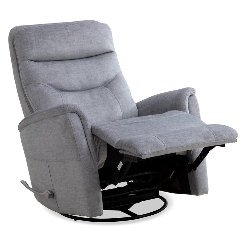 Pemberly Row Traditional Fabric Gray Swivel Glider Recliner (Two Pack)