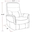 Pemberly Row Traditional Fabric Gray Swivel Glider Recliner (Two Pack)