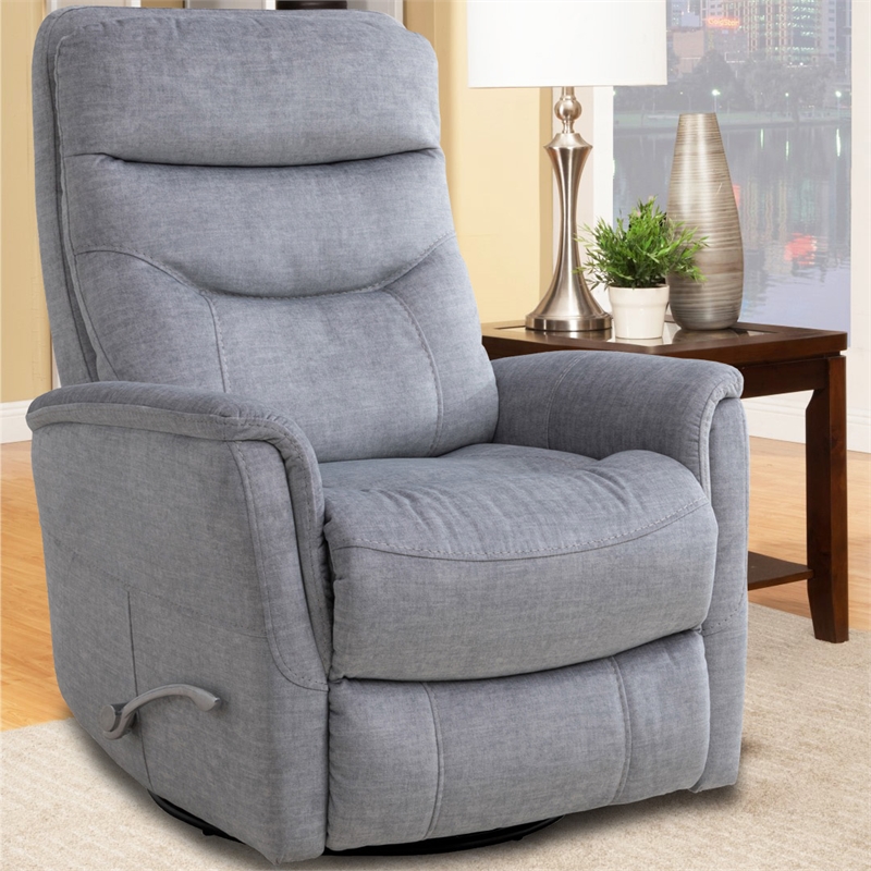 Pemberly Row Traditional Fabric Gray Swivel Glider Recliner (Two Pack)