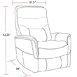 Pemberly Row Traditional Fabric Cream Swivel Glider Recliner (Two Pack)