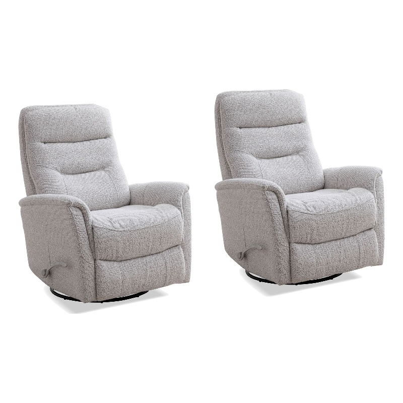Pemberly Row Traditional Fabric Cream Swivel Glider Recliner (Two Pack)