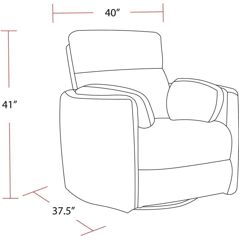 Pemberly Row Modern Leather Charcoal Power Swivel Glider Recliner (Two Pack)