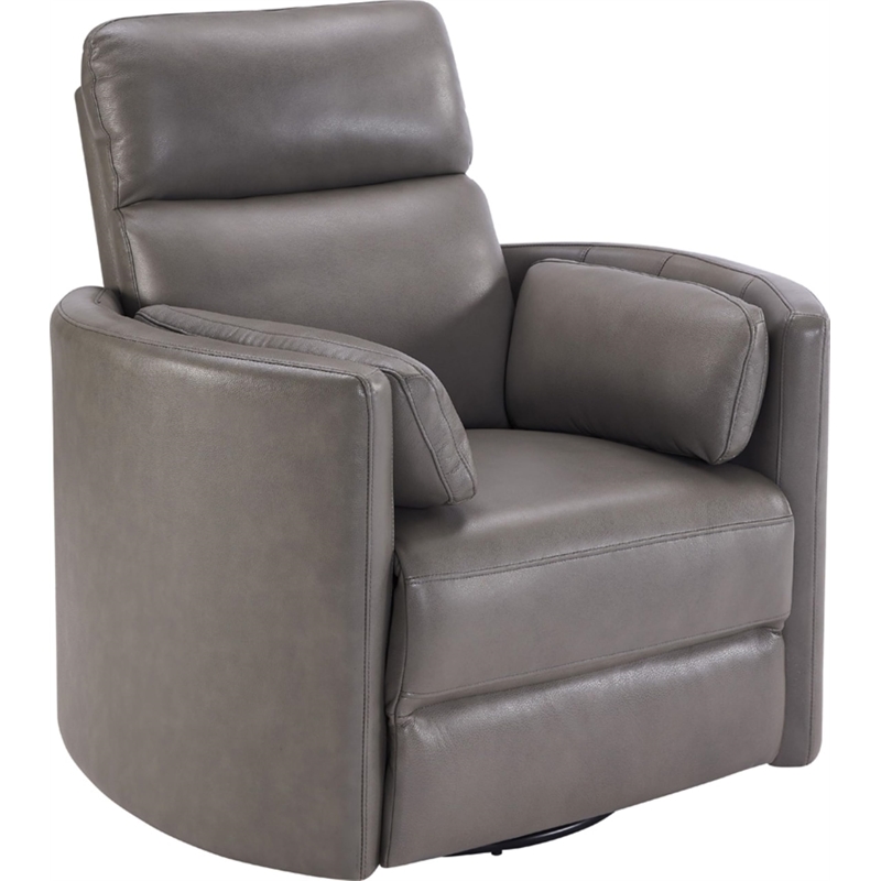 Pemberly Row Modern Leather Charcoal Power Swivel Glider Recliner (Two Pack)