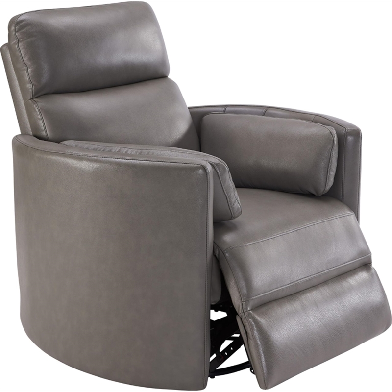 Pemberly Row Modern Leather Charcoal Power Swivel Glider Recliner (Two Pack)