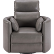 Pemberly Row Modern Leather Charcoal Power Swivel Glider Recliner (Two Pack)